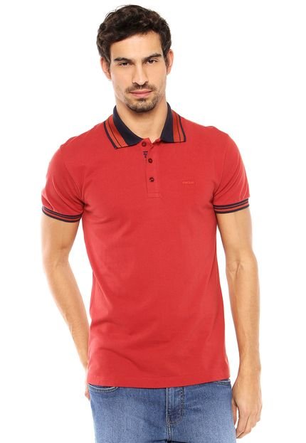 Camisa Polo Colcci Retilínea Vermelha - Marca Colcci