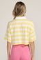 Camisa Polo Only Cropped Listrada Amarela - Marca Only