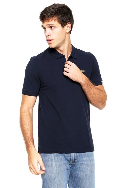 Camisa Polo Lacoste L!VE Logo Azul-marinho - Marca Lacoste