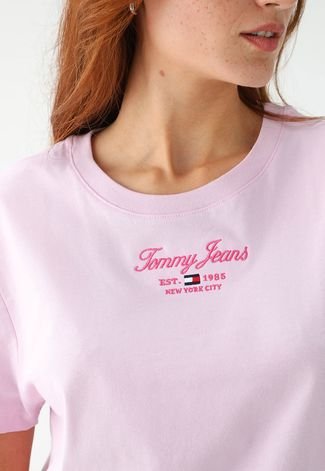 Camiseta Tommy Jeans Logo Rosa