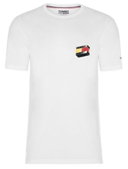 Camiseta Tommy Hilfiger Masculina 3D Glow Flag Graphic Branca - Marca Tommy Hilfiger