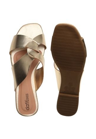 Rasteira Dafiti Shoes Metalizado Dourada - Compre Agora