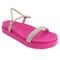 Papete Feminina Flatform com Tiras de Strass Napa Pink - Marca Carolla Shoes