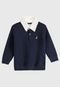 Camisa Polo Carinhoso Infantil Matelassê Azul-Marinho - Marca Carinhoso
