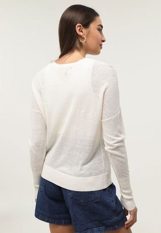 Suéter Tricot Banana Republic Liso Off-White