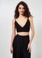 Top Cropped Preto Decote V - Marca Youcom