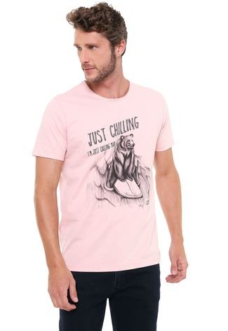 Camiseta Colcci Chilling Rosa
