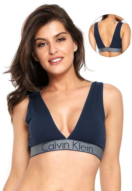Top Calvin Klein Underwear Triângulo Logo Azul-Marinho - Marca Calvin Klein Underwear