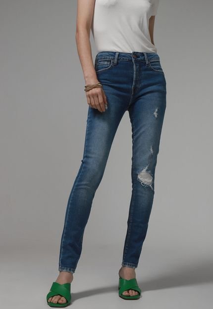 Calça Jeans IÓDICE Skinny Destroyed Azul - Marca IÓDICE