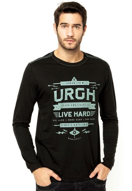 Camiseta Silk M/L Live Hard Urgh Preto - Marca Urgh