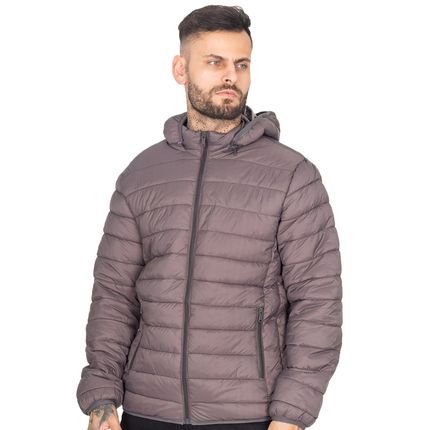 Jaqueta Bomber Puffer Nylon Peluciada Masculina Lisa Capuz - Marca Zafina