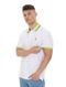 Polo Aleatory Masculina Piquet Tipped Collar Triangles Branca - Marca Aleatory