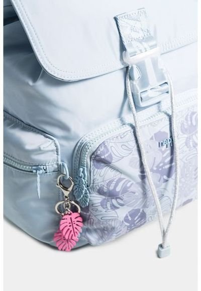 Bolso Tipo Tula Morral Para Mujer En Textil Estampado Con Tapa Y