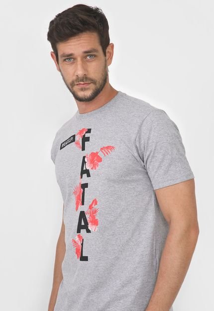 Camiseta Fatal Lettering Cinza - Marca Fatal