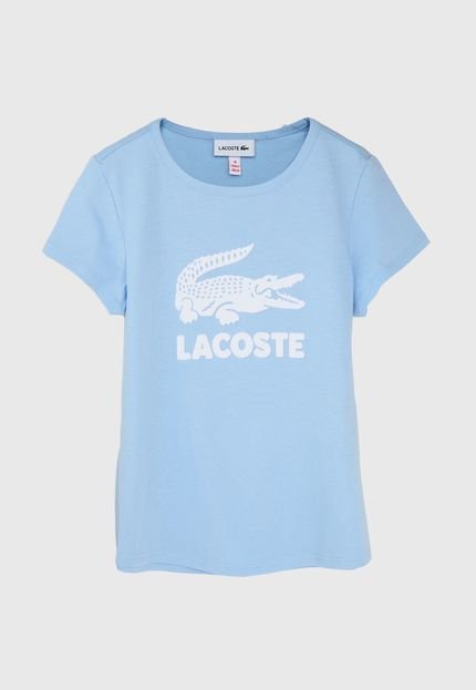 Camiseta Lacoste Kids Infantil Logo Azul/Branco - Marca Lacoste Kids