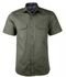 Camisa Estilo Militar Amil Logos Slim 2 Bolsos  M/Curta Lançamento Luxo Cor Militar - Marca Amil