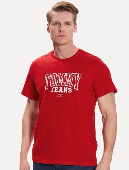 Camiseta Tommy Jeans Masculina Arc Entry Graphic Vermelha - Marca Tommy Jeans