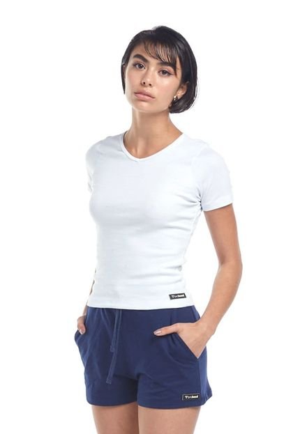 Camiseta Canelada Slim Brohood Feminina Branco - Marca Brohood