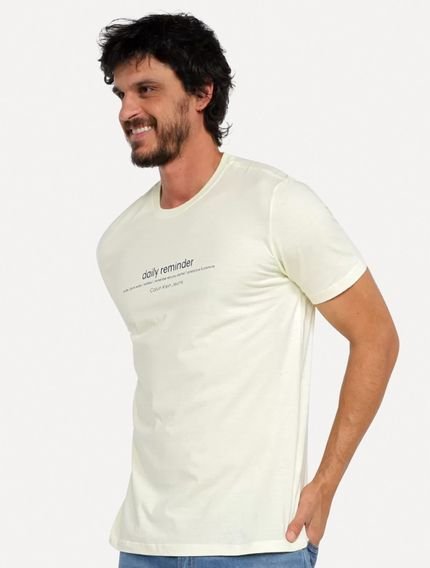 Camiseta Calvin Klein Jeans Masculina Daily Reminder Amarelo Claro - Marca Calvin Klein