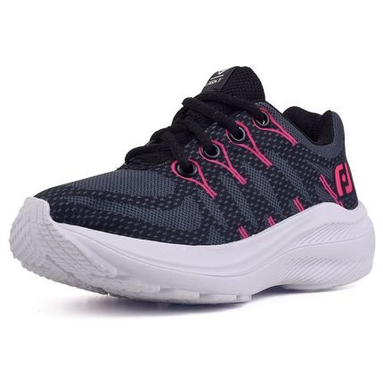 Tenis Infantil Meninas Casual Preto e Pink Feminino - Marca CALCADOS LGHT LIGHT