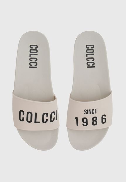 Rasteira Slide Colcci Logo Off-White - Marca Colcci