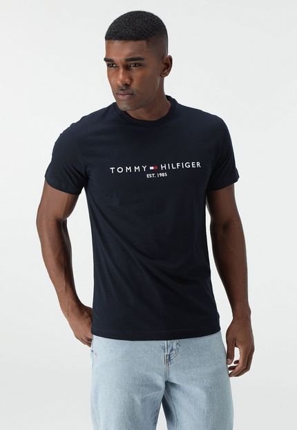 Camiseta Tommy Hilfiger Logo Azul-Marinho - Marca Tommy Hilfiger