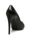 Peep Toe DAFITI SHOES Recorte Cruzado Preto - Marca DAFITI SHOES