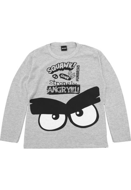 Camiseta Angry Birds Menino Personagens Cinza - Marca Angry Birds