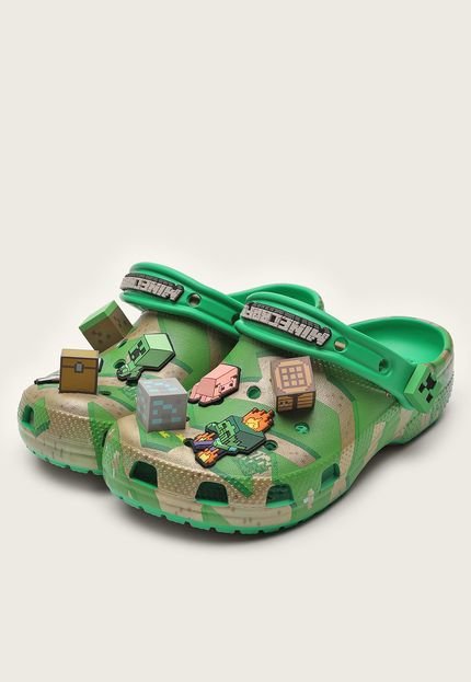 Babuche Infantil Crocs Estampado Verde - Marca Crocs
