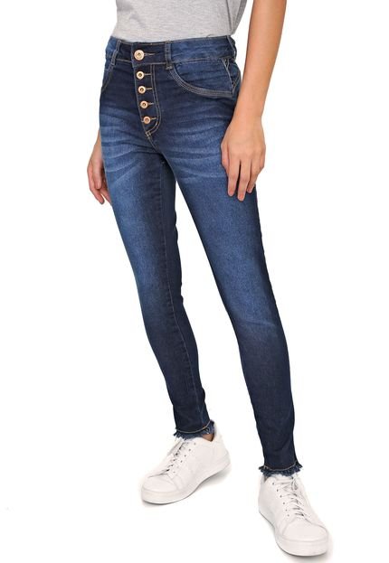 Calça Jeans Biotipo Skinny Cropped Desfiada Azul - Marca Biotipo
