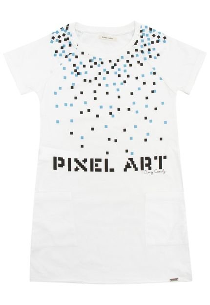 Vestido Dimy Candy Pixel Art Branco - Marca Dimy Candy