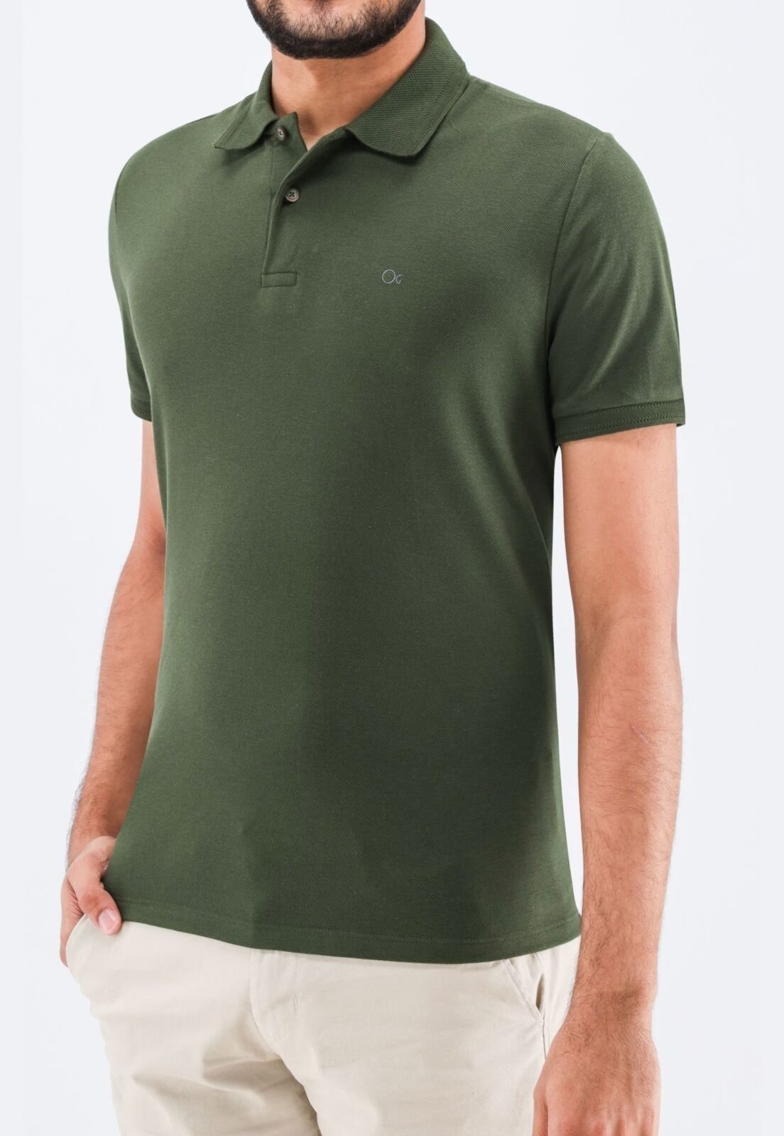 Camisa Polo Basica Piquet Duplo Ogochi Slim Fit  Verde - Marca Ogochi