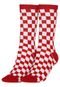 Meia Socks Co Xadrez Race Vermelha/Branco - Marca Socks Co