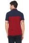 Camisa Polo Malwee Reta Color Blocking Azul-marinho/Vermelho - Marca Malwee