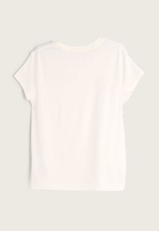 Camiseta Infantil Calvin Klein Kids Logo Off-White