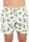 Bermuda Água Shorts Co Reta Tropical Branca/Verde - Marca Shorts Co