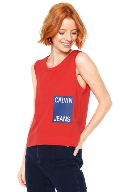 Regata Calvin Klein Jeans Logo Vermelha - Marca Calvin Klein Jeans