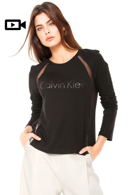 Blusa Calvin Klein Estampada Preta - Marca Calvin Klein