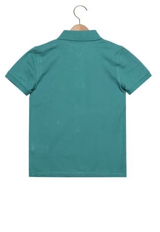 Camisa Polo Manga Curta Tommy Hilfiger Básica Infantil Verde