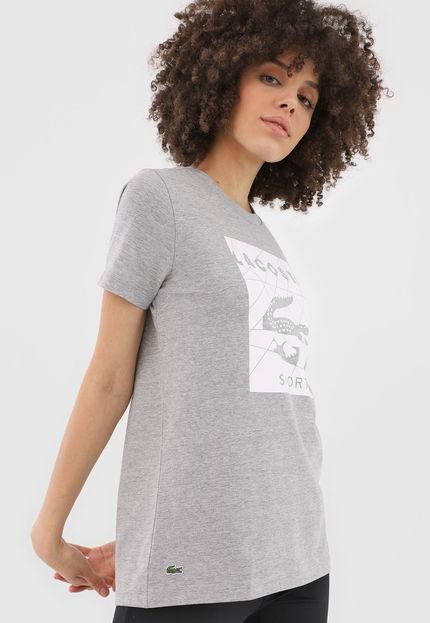 Camiseta Lacoste Geométrica Cinza - Marca Lacoste
