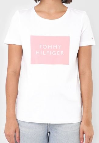 Camiseta Tommy Hilfiger Lettering Branca
