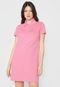 Vestido Polo Tommy Jeans Curto Logo Rosa - Marca Tommy Jeans