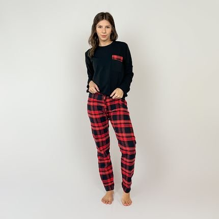 Pijama Flanela Xadrez Winter Vermelho - Feminino - Marca Hygge Homewear