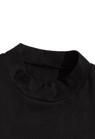 Camisa Oversized Gola Alta Streetwear Black DNV