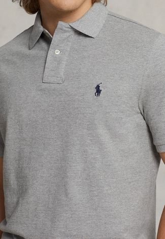 Camisa Polo Polo Ralph Lauren Slim Logo Cinza