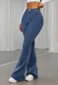 Calça Jeans Flare Feminina Lavagem Escura Cintura Alta e Modelagem Perfeita - Marca TEX JEANS