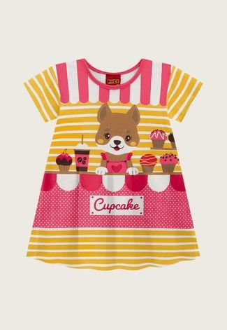 Vestido Infantil Kyly Cupcake Amarelo