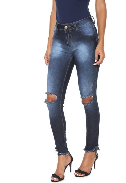 Calça Jeans GRIFLE COMPANY Skinny Rasgos Azul marinho - Marca GRIFLE COMPANY
