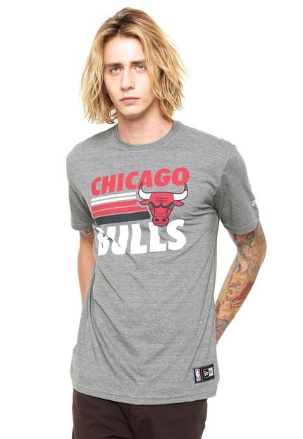 Camiseta New Era Melange Chicago Bulls Cinza - Marca New Era
