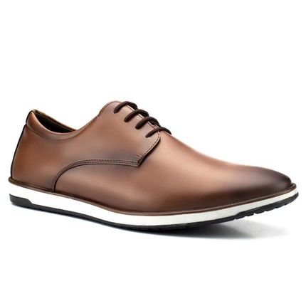 Sapato Masculino Oxford Casual Conforto Estilo Brogue Caramelo 37 - Marca BREFFER